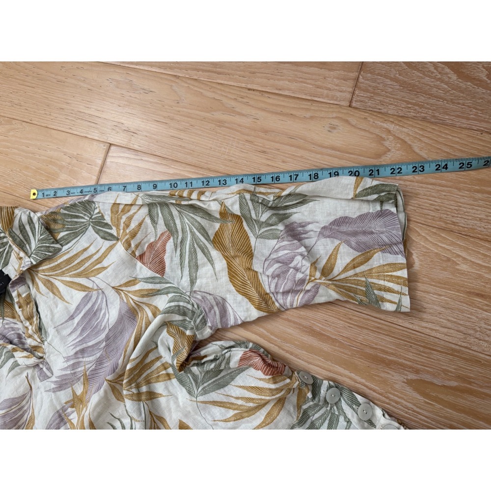 Tahari Womens 3X Linen Tropical Palm Leaf Print Tunic Top Lagenlook coastal - Picture 6 of 7